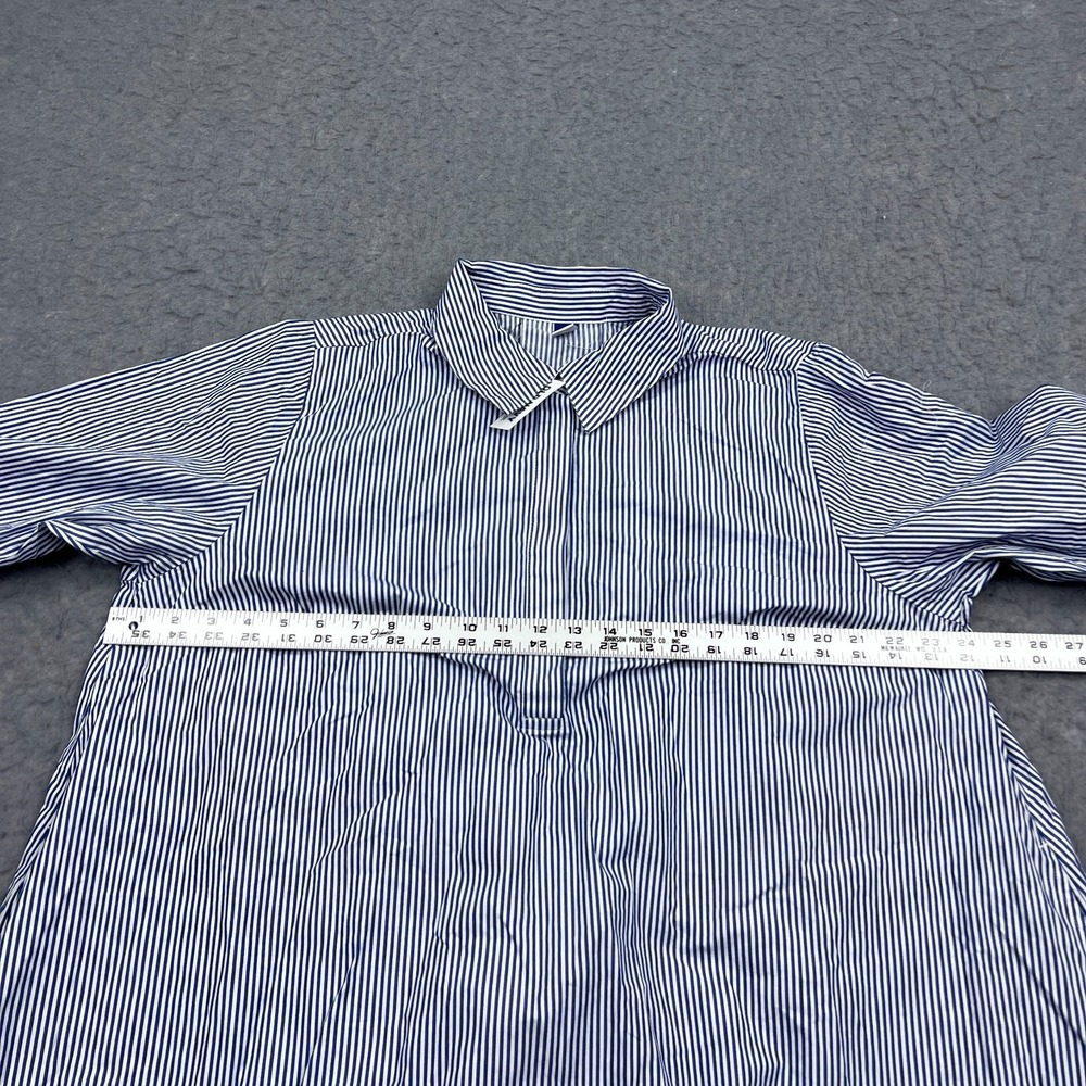 Old Navy Loose Mini Shirt Dress Womens XL Petite Blue Striped Long Sleeve Button - Picture 4 of 11